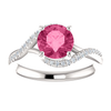14K Gold Round Cut w/ Diamond Ring Setting - Classic Bypass Style Ring Mounting