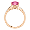 14K Gold Oval Cut w/ Diamond Ring Setting - Classic Bypass Style Ring Mounting