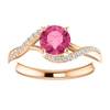 14K Gold Round Cut w/ Diamond Ring Setting - Classic Bypass Style Ring Mounting