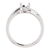 14K Gold Round Cut w/ Diamond Ring Setting - Classic Bypass Style Ring Mounting