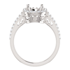 14K Gold Oval Cut w/ Diamond Ring Setting - Cushion Halo Style Ring Mounting