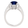 14K Gold Oval Cut w/ Diamond Ring Setting - Cushion Halo Style Ring Mounting