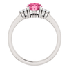 14K Gold Oval Cut w/ Diamond Ring Setting - Side Cluster Style Ring Mounting