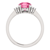 14K Gold Round Cut w/ Diamond Ring Setting - Side Cluster Style Ring Mounting