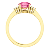 14K Gold Round Cut w/ Diamond Ring Setting - Side Cluster Style Ring Mounting