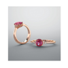14K Gold Round Cut w/ Diamond Ring Setting - Side Cluster Style Ring Mounting