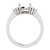 14K Gold Round Cut w/ Diamond Ring Setting - Side Cluster Style Ring Mounting