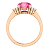 14K Gold Round Cut w/ Diamond Ring Setting - Side Cluster Style Ring Mounting