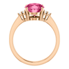 14K Gold Oval Cut w/ Diamond Ring Setting - Side Cluster Style Ring Mounting