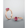 14K Gold Oval Cut w/ Diamond Ring Setting - Side Cluster Style Ring Mounting