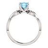 Sterling Silver Oval Cut Solitaire Ring Setting - Ribbon Style Ring Mounting
