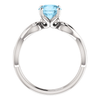 14K Gold Round Cut Solitaire Ring Setting - Ribbon Style Ring Mounting