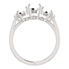 14K Gold Round Cut w/ Diamond Ring Setting - Graduated 3 Stone Style Ring Mounting
