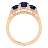 14K Gold Round Cut w/ Diamond Ring Setting - Graduated 3 Stone Style Ring Mounting