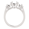 14K Gold Oval Cut w/ Diamond Ring Setting - Graduated 3 Stone Style Ring Mounting