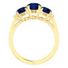 14K Gold Round Cut w/ Diamond Ring Setting - Graduated 3 Stone Style Ring Mounting