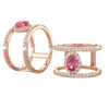 14K Gold Oval Cut w/ Diamond Ring Setting - Neg Space Modern Style Ring Mounting