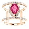 14K Gold Oval Cut w/ Diamond Ring Setting - Neg Space Modern Style Ring Mounting