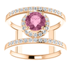 14K Gold Round Cut w/ Diamond Ring Setting - Neg Space Modern Style Ring Mounting