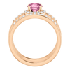 14K Gold Round Cut w/ Diamond Ring Setting - Neg Space Modern Style Ring Mounting
