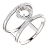 14K Gold Round Cut w/ Diamond Ring Setting - Neg Space Modern Style Ring Mounting