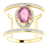 14K Gold Oval Cut w/ Diamond Ring Setting - Neg Space Modern Style Ring Mounting