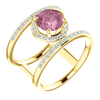 14K Gold Round Cut w/ Diamond Ring Setting - Neg Space Modern Style Ring Mounting