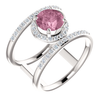 14K Gold Round Cut w/ Diamond Ring Setting - Neg Space Modern Style Ring Mounting