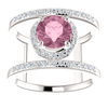 14K Gold Round Cut w/ Diamond Ring Setting - Neg Space Modern Style Ring Mounting