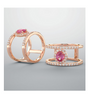 14K Gold Round Cut w/ Diamond Ring Setting - Neg Space Modern Style Ring Mounting
