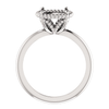14K Gold Cushion Cut Solitaire Ring Setting - Beaded Halo Style Ring Mounting