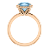 14K Gold Cushion Cut Solitaire Ring Setting - Beaded Halo Style Ring Mounting