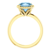 14K Gold Cushion Cut Solitaire Ring Setting - Beaded Halo Style Ring Mounting