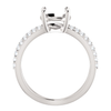 14K Gold Round Cut w/ Diamond Ring Setting - Split-Shank Style Ring Mounting