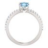 14K Gold Oval Cut w/ Diamond Ring Setting - Split-Shank Style Ring Mounting