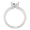 14K Gold Oval Cut w/ Diamond Ring Setting - Split-Shank Style Ring Mounting