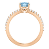 14K Gold Oval Cut w/ Diamond Ring Setting - Split-Shank Style Ring Mounting