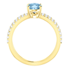 14K Gold Oval Cut w/ Diamond Ring Setting - Split-Shank Style Ring Mounting