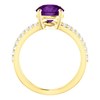 14K Gold Round Cut w/ Diamond Ring Setting - Split-Shank Style Ring Mounting