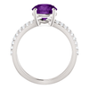 14K Gold Round Cut w/ Diamond Ring Setting - Split-Shank Style Ring Mounting