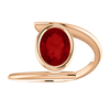 14K Gold Oval Cut Solitaire Ring Setting - Modern Bypass Style Ring Mounting