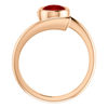 14K Gold Oval Cut Solitaire Ring Setting - Modern Bypass Style Ring Mounting