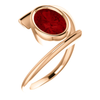 14K Gold Oval Cut Solitaire Ring Setting - Modern Bypass Style Ring Mounting