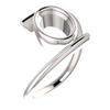 Sterling Silver Oval Cut Solitaire Ring Setting - Modern Bypass Style Ring Mounting