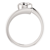 Sterling Silver Oval Cut Solitaire Ring Setting - Modern Bypass Style Ring Mounting