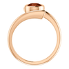 14K Gold Round Cut Solitaire Ring Setting - Modern Bypass Style Ring Mounting