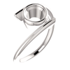 Sterling Silver Round Cut Solitaire Ring Setting - Modern Bypass Style Ring Mounting