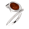 Sterling Silver Oval Cut Solitaire Ring Setting - Modern Bypass Style Ring Mounting