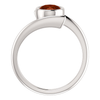 Sterling Silver Oval Cut Solitaire Ring Setting - Modern Bypass Style Ring Mounting