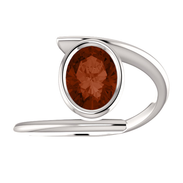 Sterling Silver Oval Cut Solitaire Ring Setting - Modern Bypass Style Ring Mounting